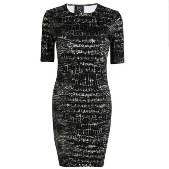 McQ by Alexander McQueen Stretchy Snakeskin Print Bodycon Dress Y2K Style - Picture 10 of 10